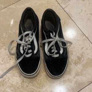 Vans Black and White Lace-Up Sneakers